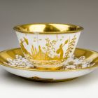 Coffee cup and saucer - With chinoiserie scenes