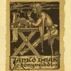Ex-libris (bookplate) - From the books of Jankó student