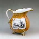 Milk jug - With trompe l'oeil engravings and so-called faux bois (wood grain imitating) painted decoration
