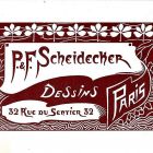 Advertisement card - Paul & Frank Scheidecker, Paris