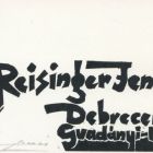 Névjegykártya - Jenő Reisinger Debrecen Gvadányi 10