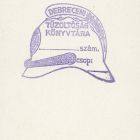 Ex-libris (bookplate) - Library of Fire Department of Debrecen