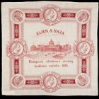 Commemorative kerchief - with the view of the  Industrial hall  in the Budapest National General Exhibition