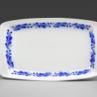 Rectangular dish (small, part of a set) - Part of the Krisztina-202 tableware set with blue Hungarian style pattern