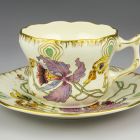 Teacup and saucer - With orchid decoration