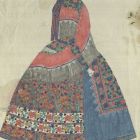 Drawing - female figure in Hungarian folk costume