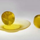 Glass sculpture - Yellow apples