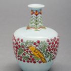 Small vase - With bird pecking berries