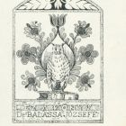 Ex-libris (bookplate) - This book belongs to Dr. József Balassa