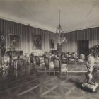 Interior photograph - the red salon in the Pálffy Palace of Királyfa