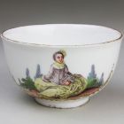 Cup - decorated with sitting woman and flowers