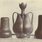 Photograph - Heart-shaped vase and pumpkin-shaped vases with sash and spider web decoration