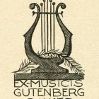 Ex-libris (bookplate) - Ex-musicis Gutenberg Singing circle