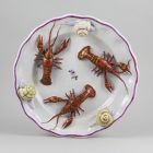 Ornamental plate - With three crayfish and snails